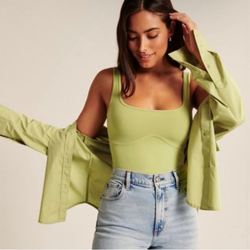 Abercrombie NWT Green Corset Crop Top Size L